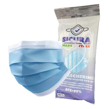 SICURA MASCHERINA CHIR IIR10PZ